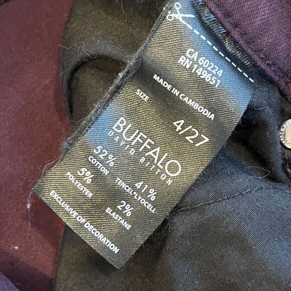 Buffalo David Bitton Purple Burgundy Stretch Skinny Jeans Size 4/27 - Picture 7 of 7
